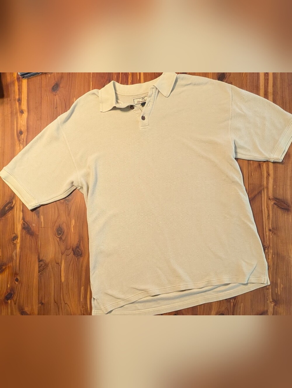Tommy Bahama Pale Beige Men's Polo - Short Sleeve